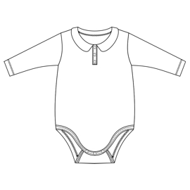 Patron ropa, Fashion sewing pattern, molde confeccion, patronesymoldes.com Body 0129 LS BABIES Bodies